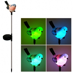 Amanda49 CIS-42151 Cute Bird Polyresin LED Color-changing Solar Lamp for Garden Lawn
