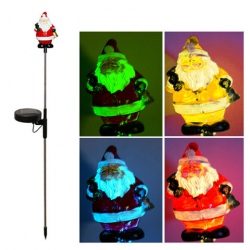 Amanda49 CIS-42143 Santa Claus Polyresin LED Color-changing Solar Lamp for Garden Lawn