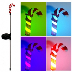 Amanda49 CIS-42145 Crutch-style Polyresin LED Color-changing Solar Lamp for Garden Lawn