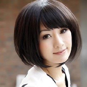 BOBO Head Handsome Fluffy Neat Bang Party Wigs For Lady