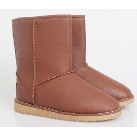Men's PU Leather Waterproof Warm Half Snow Boots