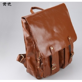 PU Leather Unisex Casual British Style Hiking Backpacks