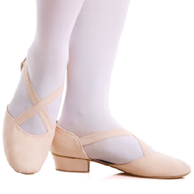 Elastic Cross Canvas Leather Sweat Absorbent Soft Ballet Shoes