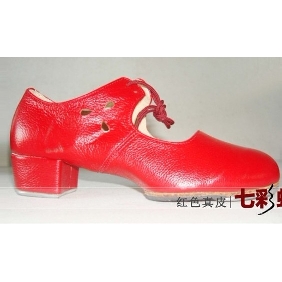 Women's PU Leather Iron Plate Double Wear-resistant Tap Shoes