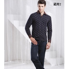 Men's Plus Velvet Thick Warm Band Collar Long Sleeve Tops Shirt