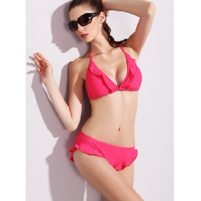 Women's Red Bikini Style Flouncing Sexy Lingerie