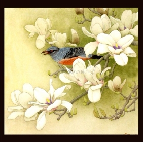 Frameless Flowers and Birds Hand-painted Colorful Bright Oil Painting