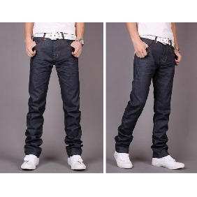 Men's Korean Slim Straight Legs Draped Jeans