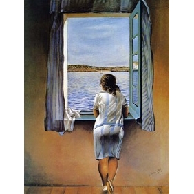 Standing by the Window Abstract on Canvas Painting Frameless Oil Painting