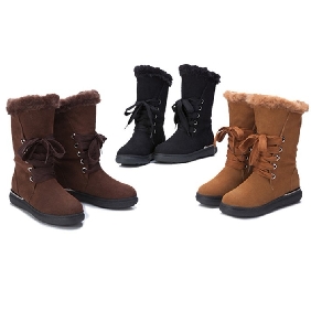 Women's Classic European Style Flanging Front Lace-up Ankle Boots