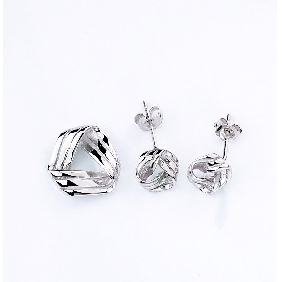 Pure Silver Platinum-plated Accessories Fashionable Jewelry Sets Pendant&Ear Pin