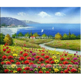 Frameless Abstract on Canvas Painting Rural Scenery Series Hand-painted Oil Painting