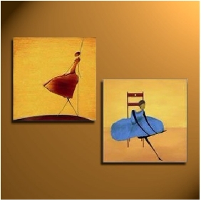 Bedroom Portraits Abstract on Canvas Painting Frameless Pure Hand-painted Oil Painting