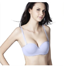 1 / 2 Cup Detachable Straps Two Rows of Three-button Thin Mold Cup Bras