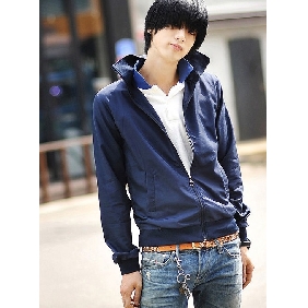 Men's Light Clothes Slim Fits Korean Style Jackets With Standing Collar