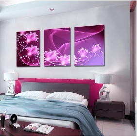 Modern Bedroom Decorative Frameless Pink Love Abstract Oil Paintings