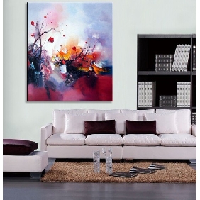 Pure Hand-painted Frameless Pink Fantasy Abstract Paintings