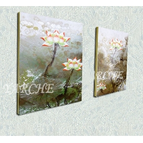 Pure Hand-painted Frameless Pink Flowers Abstract Oil Paintings