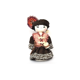 Chinese Traditional Handicraft Handwoven Cloth Dolls Zhuang Boy National Dolls