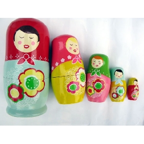 Children's Educational Toys 5 Layers Matryoshka Dolls Handicraft / Home Decoration