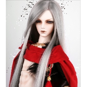 Long Straight Silver Doll Wig