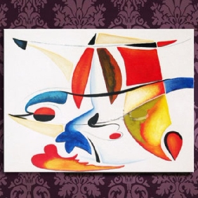 Pure Hand-painted Frameless Corridor / Bedroom Decorative European Abstract Oil Paintings