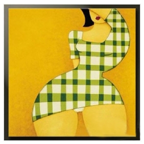 Hand-painted Frameless European Abstract Girl Figure Corridor Oil Paintings