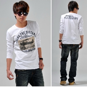 Men's Fashionable Top Wear Korean Style Long-sleeved T-shirt