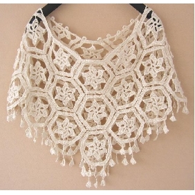 Girls Manual Crochet Flowers Knited Hollow Out Lace Collar