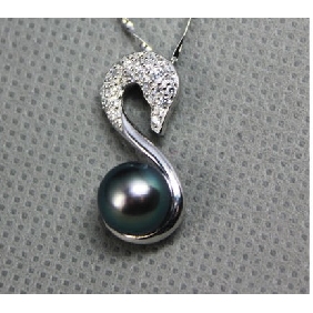 Swan Love Natural Pearl Pendants 925 Silver Chain Necklace