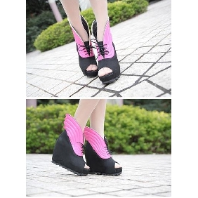 Women's Fashion Wedges Fish Mouth Wings Ankle Boots