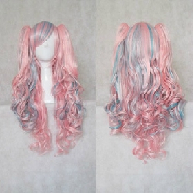 Lolita Blue Pink Doll Curls Cosplay Wigs