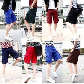 Men's Summer Fashionable Pants Large Pockets Overalls Boy Loose Shorts