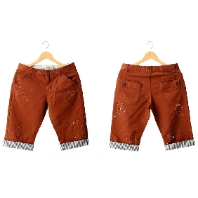 Men's British Sytle Fashion Summer Orange Leisure Shorts