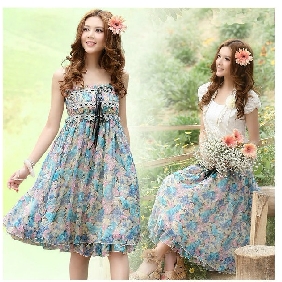 New Spring Ladies' Chiffon Lace Floral Dresses