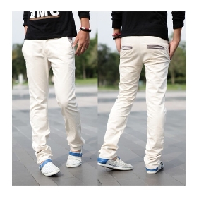 Men's Casual Korean Slim Fit Pants Cotton Trousers
