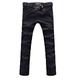 Men's Straight Legs Trousers Slim Fit Pants