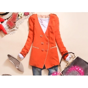 Lady Slim Epaulettes Decorated Korean Coats