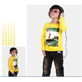 Boys' Long Sleeve Round Neck T-Shirts (Landscape Pattern)