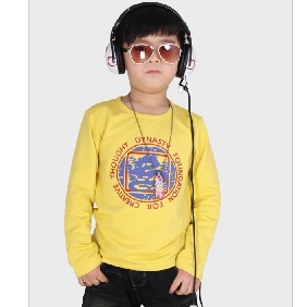 Boys' Long Sleeve Round Neck Cotton T-Shirts