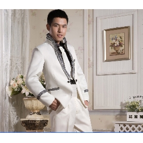 Men's Korean White Groom / Master of Ceremonies Suits
