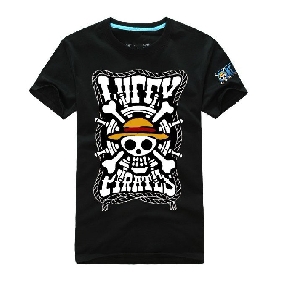 Amanda49 Stylish and Cotton Design T-Shirt Bones Short Sleeve for Man - Black