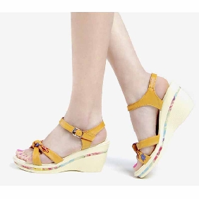Women's Genuine Leather Wedge Sandal Cowhide Wedges