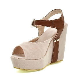 European Style Rivet Platform Fish Mouth Shoes Wedges Sandal