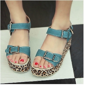 Women's European Style Leopard Platform Sandals