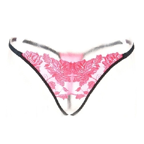 Women Sexy Transparent Lace Court G-string Embroidery Panties