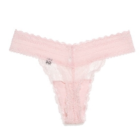 Women Sexy Lace G-string Pink Panties
