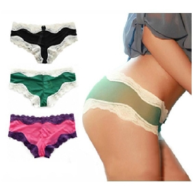 Women Transparent Lace Mesh Sexy Low-waist Panties