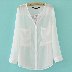 European Style Blouses Transparent Chiffon Tops