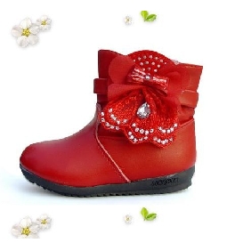 Girls' Warm Shoes Genuine Leather Baby Boots
